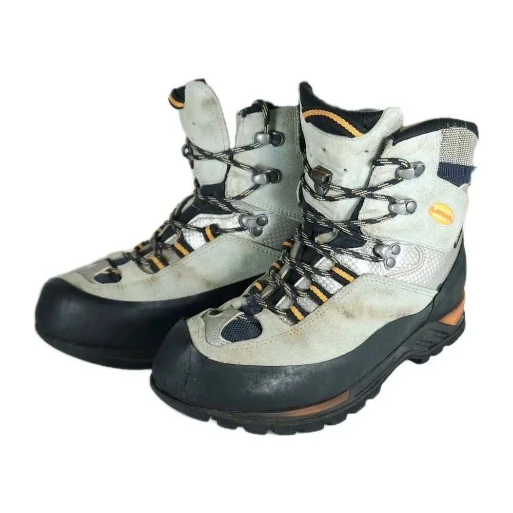 Lowa Women's Cevedale GTX US 8 Ice Blue Suede Vibram Hiking Mountaineering Boots
